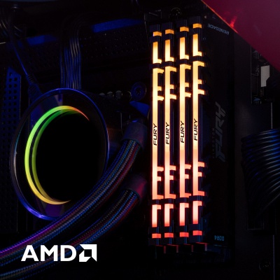 Модуль памяти для компьютера DDR4 64GB (4x16GB) 3200 MHz Renegade RGB Black Kingston Fury (ex.HyperX) (KF432C16RB1AK4/64)