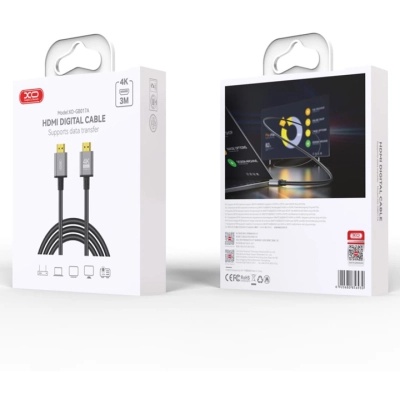 Кабель мультимедійний HDMI to HDMI 3.0m v2.0 black XO (GB017A-HDMI.tranish)
