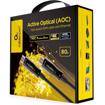 Кабель мультимедійний HDMI to HDMI 80.0m AOC V2.0 4K 60Hz Cablexpert (CCBP-HDMI-AOC-80M-02)