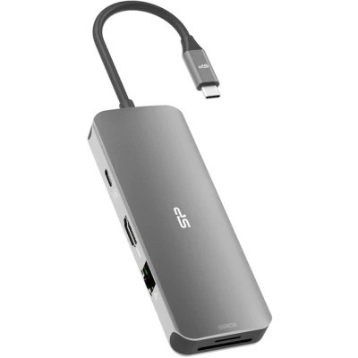 Концентратор Silicon Power USB-C 8-in-1 SR30 Silver Aluminum (SPU3C08DOCSR300G)