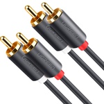 Кабель мультимедійний 2xRCA M to 2xRCA M 2.0m AV104 black UGREEN (10518)