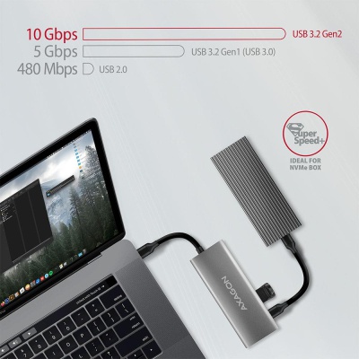 Концентратор AXAGON USB-C to 2xUSB-A + 2xUSB-C + HDMI 0.13m gray (HMC-5G2)