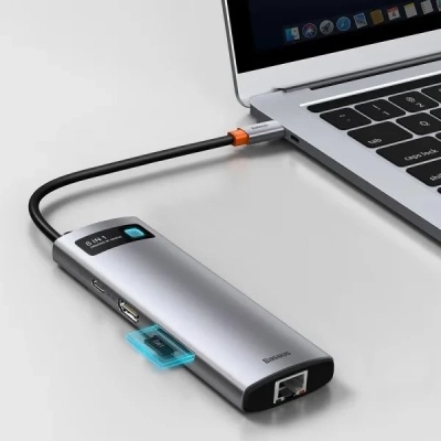 Концентратор Baseus USB-C 8-in-1 (CAHUB-CV0G)