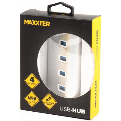 Концентратор Maxxter USB 3.0 Type-A 4 ports silver (HU3A-4P-01)