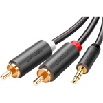 Кабель мультимедійний AUX 3.5mm TRS to RCAx2 M/M 5.0m AV102 Black Ugreen (10513)