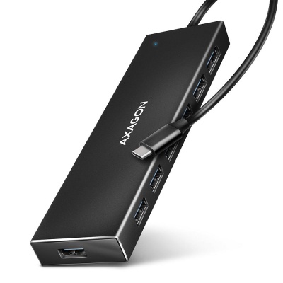 Концентратор AXAGON USB-C to 7xUSB 3.0 black (HUE-F7C)