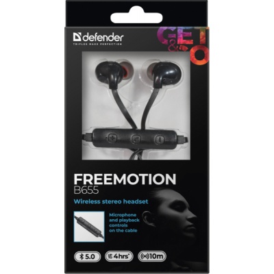 Наушники Defender FreeMotion B655 Bluetooth Black (63655)