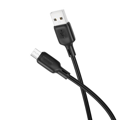 Дата кабель USB 2.0 AM to USB-C 1.0m 60W silicone black BOROFONE (6941991115455)