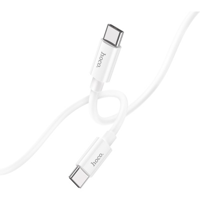 Дата кабель USB-C to USB-C 1.0m Magic silicone PD 60W X87 white HOCO (6931474783264)