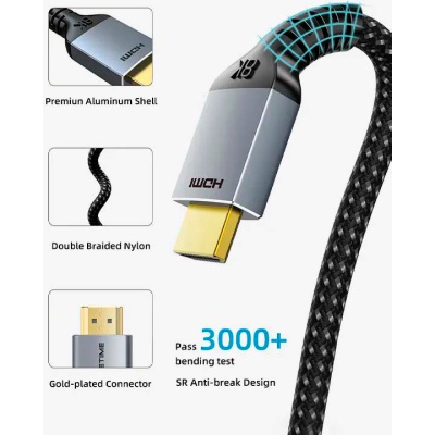 Кабель мультимедійний HDMI M to HDMI M 3.0m V2.1 8K60Hz Cabletime (CA915842)