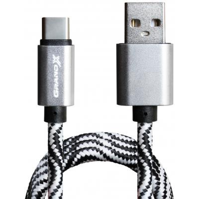 Дата кабель Grand-X USB - Type C, Cu, 1.5A, White/Black, 1m (FC05WB)