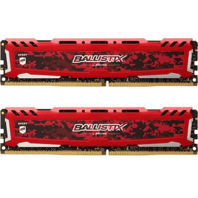 Модуль памяти для компьютера DDR4 16GB (2x8GB) 2666 MHz Ballistix Sport Red MICRON (BLS2K8G4D26BFSE)