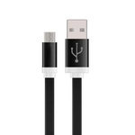 Дата кабель USB 2.0 AM to Micro 5P 1m flat black Vinga (VRC101BKA)