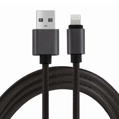 Дата кабель USB 2.0 AM to Lightning 1m pu leather black Vinga (VCPDCLLS1BK)