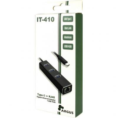 Переходник USB Type-C to RJ45 LAN 10/100/1000Mbps Argus (IT-410)