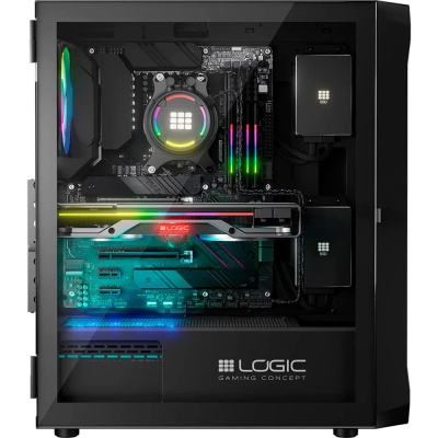 Корпус для ПК Logic concept PORTOS MESH+GLASS ARGB fans 4x120mm BLACK (AT-PORTOS-10-0000000-0002)