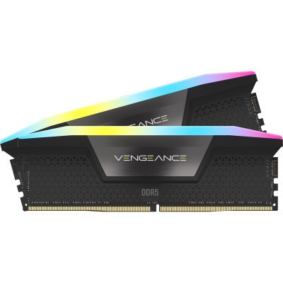 Модуль пам'яті для комп'ютера DDR5 96GB (2x48GB) 6600 MHz Vengeance RGB Black Corsair (CMH96GX5M2B6600C32)