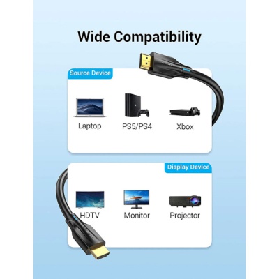 Кабель мультимедійний HDMI to HDMI 3.0m V2.1 8K 60Hz PVC Vention (AANBI)