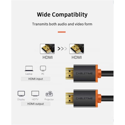 Кабель мультимедійний HDMI M to HDMI M 5.0m V2.0 4K60Hz Cabletime (CA915309)