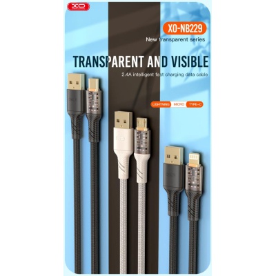 Дата кабель USB 2.0 AM to Micro 5P 1.0m 2.4A black XO (NB229-M-1-BK)