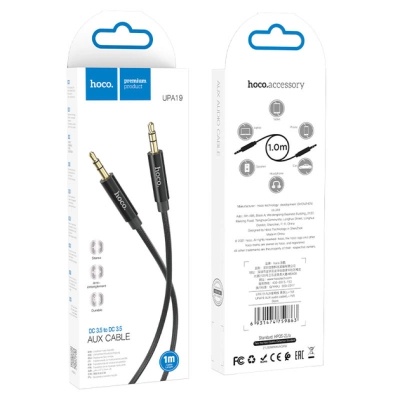 Кабель мультимедійний 3.5mm M to 3.5mm M 1.0m Black HOCO (6931474759863)