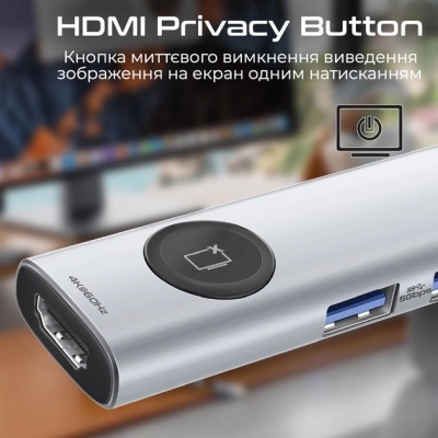 Концентратор Promate USB-C 9-in-1 Promate comandhub-lite (comandhub-lite)