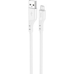 Дата кабель USB 2.0 AM to Micro 5P 1.0m Crystal color silicone X97 white HOCO (6931474799838)