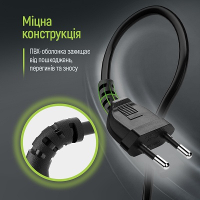 Кабель живлення C7 2m black ColorWay (CW-CBP085-BK)