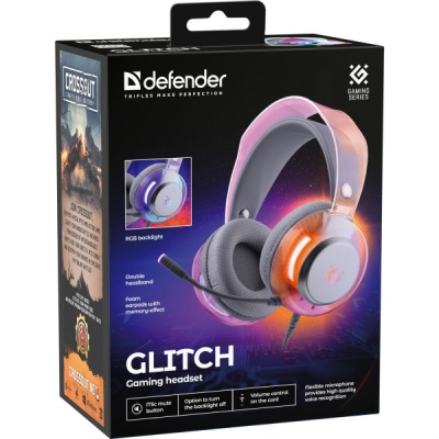 Навушники Defender Glitch RGB USB White (62490)