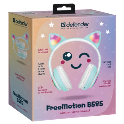 Навушники Defender FreeMotion B585 Bluetooth LED Green (63588)