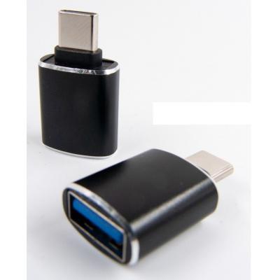 Перехідник OTG USB 2.0 AF to USB-C black Dengos (ADP-018)