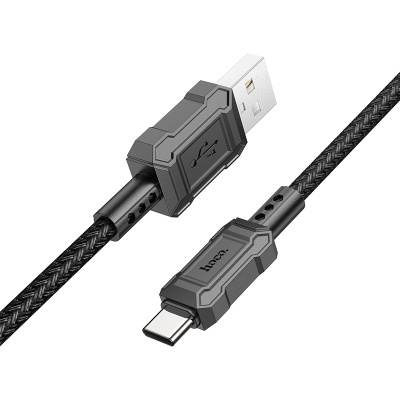 Дата кабель USB 2.0 AM to USB-C 1.0m Leader charging X94 black HOCO (6931474794291)