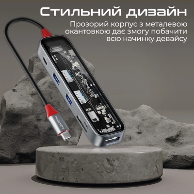 Концентратор Promate USB-C 7-in-1 Promate transhub-lite (transhub-lite)