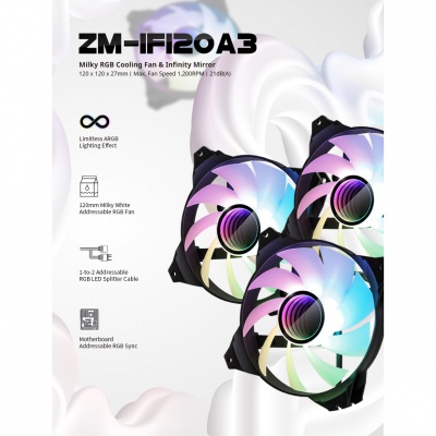 Кулер для корпуса Zalman Infinity Mirror ARGB (ZM-IF120A3)