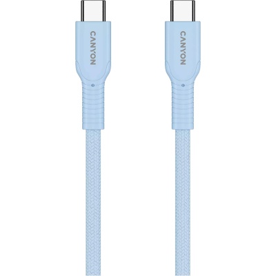 Дата кабель USB-C to USB-C 1.0m OnWire 60CL C-C 60W COLOR Braided 1m Light Blue Canyon (CND-CCAP60AB10LBL)