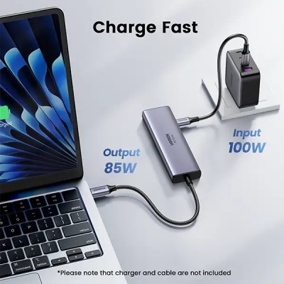 Концентратор Ugreen USB-C to HDMI + 2xUSB 3.2 + 2xUSB-C 3.2 + PD CM511 gray (35999)