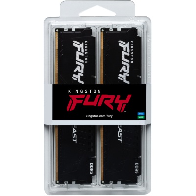 Модуль пам'яті для комп'ютера DDR5 64GB (2x32GB) 6000 MHz Beast Black XMP Kingston Fury (ex.HyperX) (KF560C40BBK2-64)