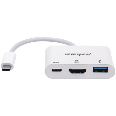 Концентратор Intracom USB3.1 Type-C to HDMI/USB 3.0/PD 60W 4-in-1 White Manhattan (152945)