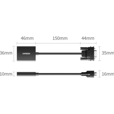 Перехідник VGA M to HDMI F CM513 black UGREEN (50945)