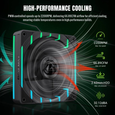 Кулер до корпусу Gamemax Tornado T12 ARGB-R