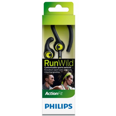 Наушники PHILIPS SHQ1400 ActionFit Carbon lime (SHQ1400CL/00)