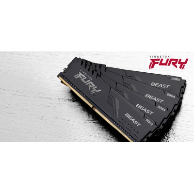 Модуль памяти для компьютера DDR4 64GB (2x32GB) 3000 MHz Fury Beast Black Kingston Fury (ex.HyperX) (KF430C16BBK2/64)