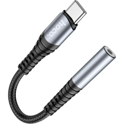 Перехідник USB-C M to 3.5mm F LS33 metal gray HOCO (6931474761163)