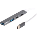 Концентратор Maxxter USB-C to 1xUSB 3.0 + 1xUSB 2.0 + 2xUSB-C (HU3C-4P-03)