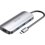 Концентратор Vention USB3.1 Type-C --> HDMI/USB 3.0x3/PD 100W Hub 5-in-1 (TODHB)