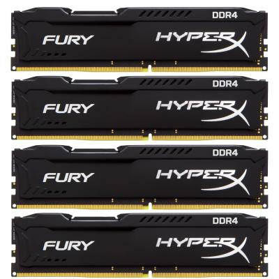 Модуль памяти для компьютера DDR4 32GB (4x8GB) 2400 MHz Fury Black Kingston (HX424C15FBK4/32)