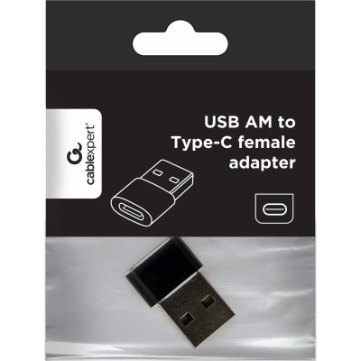 Перехідник USB-A Male to USB-C Female USB2.0 Cablexpert (A-USB2-AMCF-02)