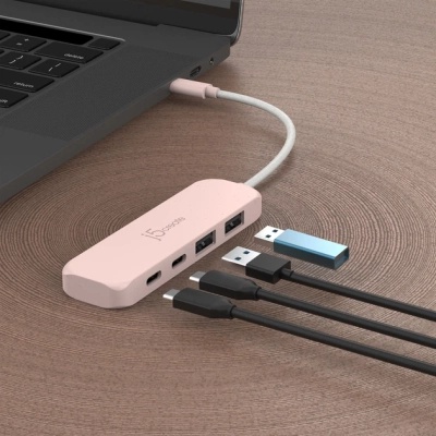 Концентратор J5create USB-C to 2xUSB-A + 2xUSB-C 3.2 10Gbps rose (JCH342ER-N)