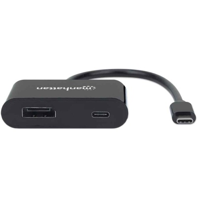 Концентратор Intracom USB3.1 Type-C to DisplayPort(Thunderbolt 3)/PD 60W/ Black Manhattan (153447)