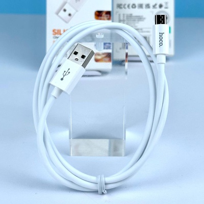 Дата кабель USB 2.0 AM to Micro 5P 1.0m Magic silicone X87 white HOCO (6931474783226)